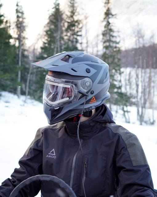 AMOQ Adaptor Hjälm Elvisir Svart/Grå/Orange - Skoterhjälmar - D405115 - 1