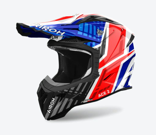 Airoh Hjälm Aviator Ace 2 Proud Blå/Röd glansig - Skoterhjälmar - D471545 - 1