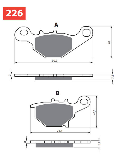 GOLDFREN Bromsbelägg 226 Ceramic Carbon S33 - Bromsbelägg - D19315 - 1
