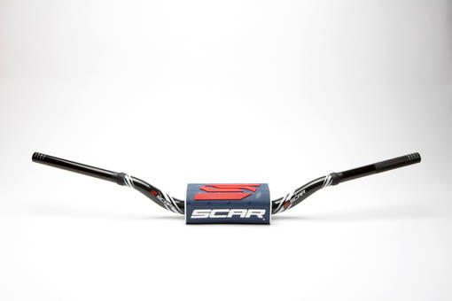 Scar Handlebar O² COLOR Ø28,6 (1 1/8”) - HIGH - BLACK Bar - DARK BLUE Bar pad - Styren - D461315 - 1