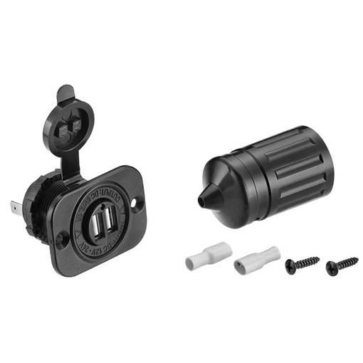 USB-kontakt med dubbla utgångar 12V-24V - Elkontakter - D467205 - 1