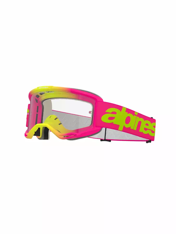 Alpinestars Goggle Vision 5 WORDMARK Rosa/Fluo Gul/Klart - Goggles Onroad - D480735 - 1