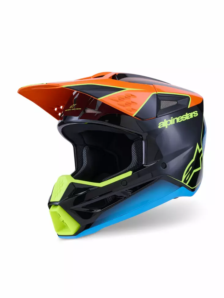 Alpinestars Hjälm S-M3 Fray Svart/Orange/Fluo Gul - Skoterhjälmar - D494035 - 1