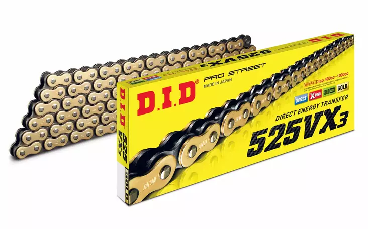 D.I.D 525VX3 G&B Chain+Connecting link rivet type (ZJ) - Kedjor 525 - D529285 - 1