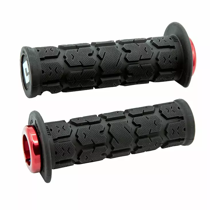 ODI (Single-Clamp) GRIPS ROGUE ATV/PWC - V2.1 L/O 125mm ¾ Flg Black w/Red Clamps - Handtag - D490385 - 1