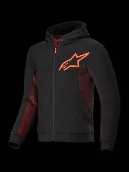 Alpinestars Hoodie Chrome Air Svart/Röd Fluo - Jackor Onroad - D485766 - 1