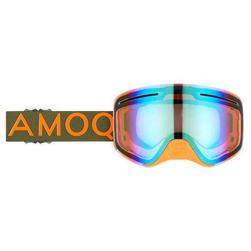 AMOQ Vision Vent+ Magnetic Skoterglasögon Military Green/Orange - Gold Mirror - Goggles - D427796 - 1