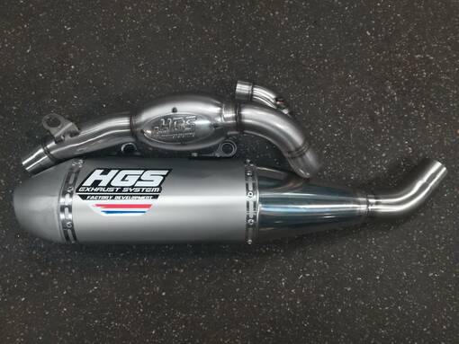 HGS Exhaust system 4T Complete Grey Titanium Steel EXC250F FE250 EC250F 24- - Komplett avgassystem - D479796 - 1