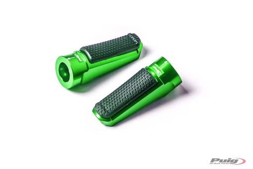 Puig Footpegs Racing+Rubber Rig/Left C/Green - Fotpinnar - D184396 - 1