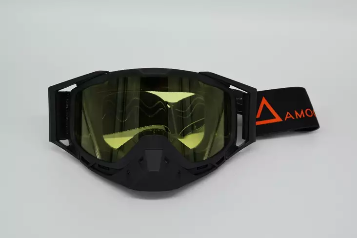 AMOQ Youth Snow Goggles Black-Orange, yellow lens - Goggles - D500526 - 1