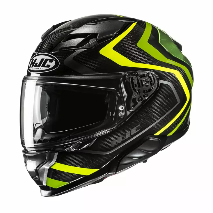 HJC Hjälm F71 Carbon Nevio Svart/Fluo Gul MC3H - Skoterhjälmar - D484636 - 1