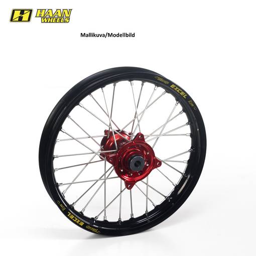 Haan wheel BETA 13-.. 18-2,15 RED HUB/BLACK RIM - Kompletta hjul - D400617 - 1