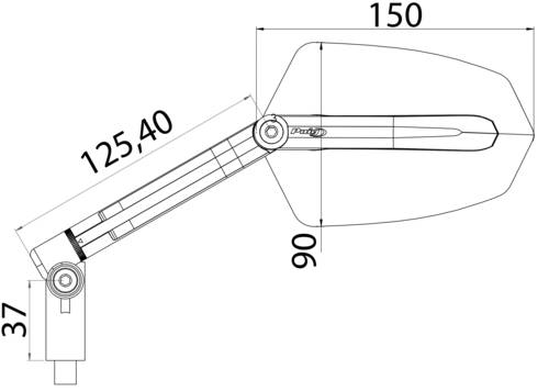 Puig Rear Mirror Mod. Gti Homolog. L/Dcho C/Black-Ne - Backspeglar - D261447 - 1
