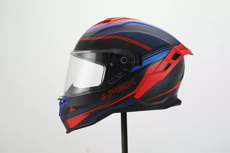 APEX Hjälm FI200 Paris blå/röd matt - Skoterhjälmar - D488407 - 1