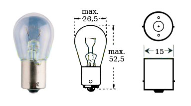 Glödlampa 12v 21w Ba 15s - Glödlampor - D475627 - 1