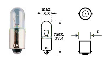 Glödlampa 6v 4w Ba 9s - Glödlampor - D475647 - 1
