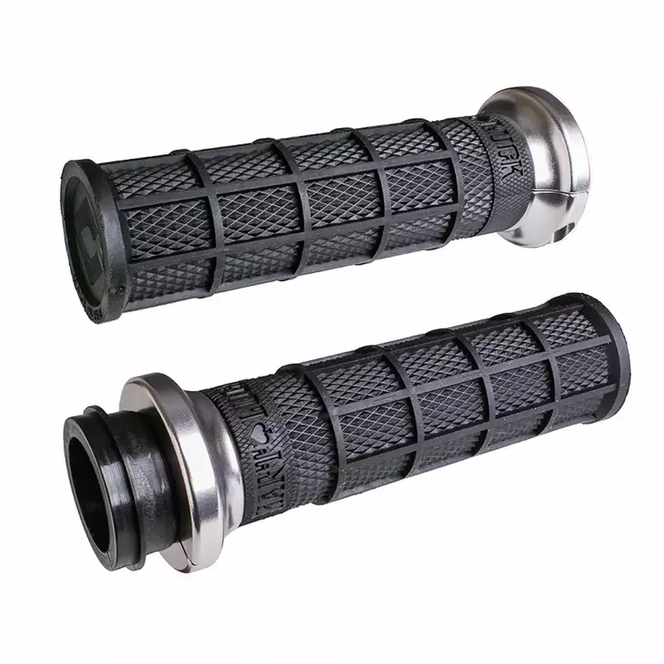 ODI Street V-TWIN Lock-On HART-LUCK Full-Waffle BLACK/Black/silver - Handtag - D490477 - 1
