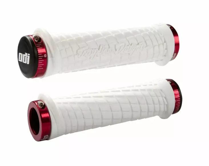 ODI Troy Lee Designs Signature Series White W/Red - Handtag - D490407 - 1