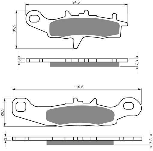 GOLDFREN Bromsbelägg 346 Ceramic Carbon K1 - Bromsbelägg - D95798 - 1