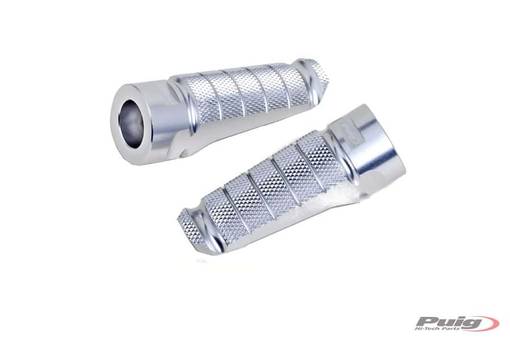 Puig Pair Footrests Hi-Tech Racing Right/Left C/Silver - Fotpinnar - D183248 - 1