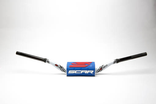 Scar Handlebar O² COLOR Ø28,6 (1 1/8”) - RC - WHITE Bar - BLUE Bar pad - Styren - D461308 - 1