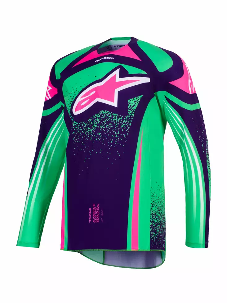 Alpinestars Tröja Techstar Nomur Lila/Grön/Fluo Rosa - Tröjor Offroad - D493028 - 1