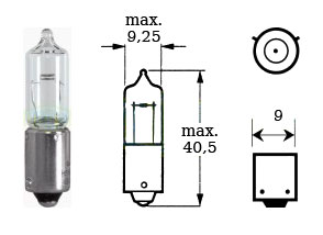 Glödlampa 12v 21w Bay 9s H21W minihalogeeni - Glödlampor - D475628 - 1