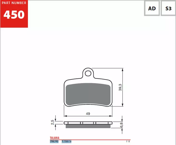 GOLDFREN Bromsbelägg 450 Ceramic Carbon AD - Bromsbelägg - D526258 - 1