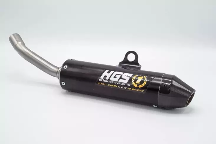 HGS Ljuddämpare 2T Racing SX/TC85 25-.. Svart med kolfiber End cap - Ljuddämpare - D492208 - 1