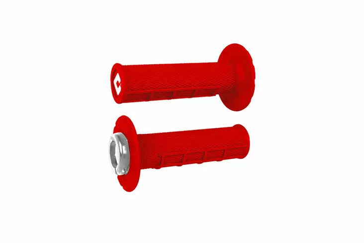 ODI Half-Waffle V2.1 ATV MX Grip 125mm Bright Red/Silver - Handtag - D490398 - 1