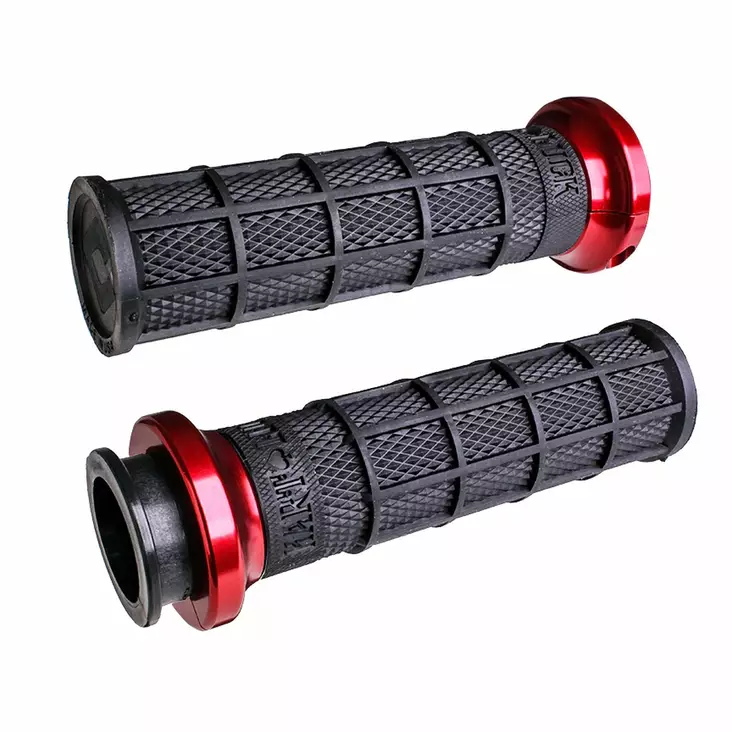 ODI Street V-TWIN Lock-On HART-LUCK Full-Waffle BLACK/Black/red - Handtag - D490488 - 1