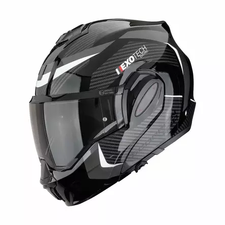 SCORPION Helmet EXO-TECH EVO PRO ACUTI Black-Silver - Skoterhjälmar - D515119 - 1