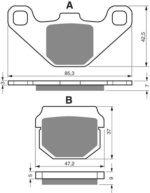 GOLDFREN Bromsbelägg 047 Ceramic Carbon AD - Bromsbelägg - D19279 - 1