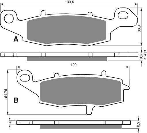 GOLDFREN Bromsbelägg 104 Ceramic Carbon S3 - Bromsbelägg - D26499 - 1