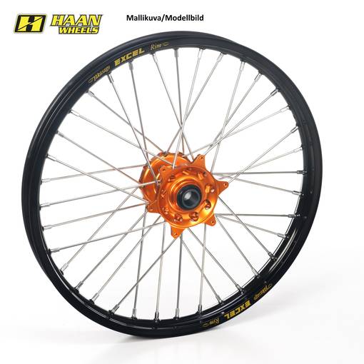 Haan wheel Front KTM SX/SX-F 15-.. EXC/F 16-.. 21-1,60 Orange Hub / Black Rim - Kompletta hjul - D33889 - 1