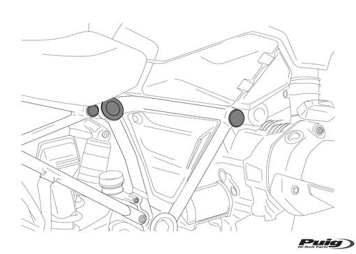 Puig Chassis Plugs Suzuki Dl650 V-Strom 12'- C/Black - Stänk- & kedjeskydd - D373439 - 1