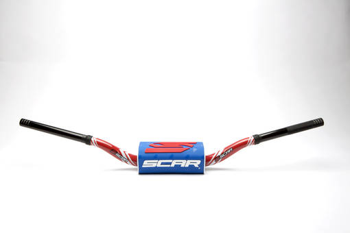 Scar Handlebar O² COLOR Ø28,6 (1 1/8”) - 65/85 Low Mini - RED Bar - BLUE Bar pad - Styren - D461369 - 1