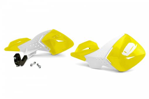 UFO Handskydd Escalade Komplett med fäste Vit/Gul - Handskydd - D31539 - 1