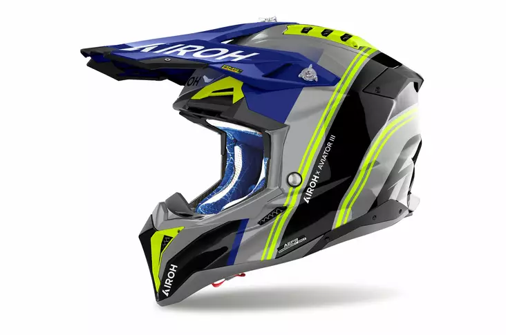 Airoh Hjälm Aviator 3 Hima Blå glansig - Skoterhjälmar - D487059 - 1
