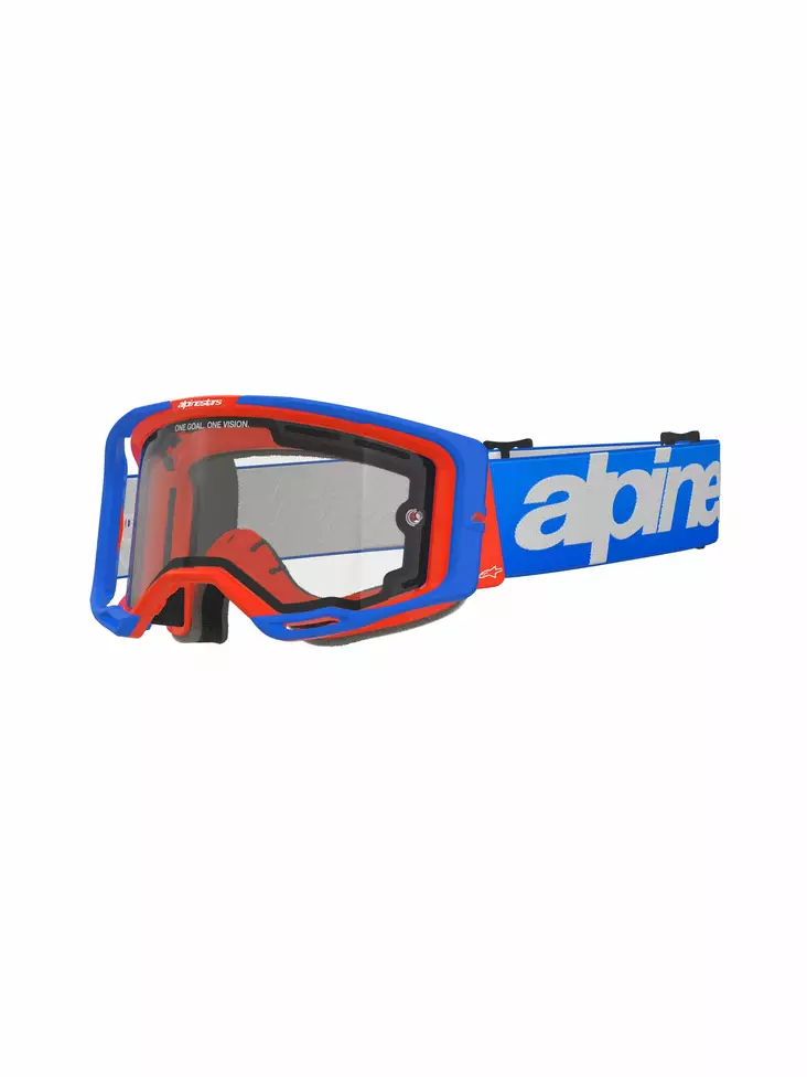 Alpinestars Goggle Vision 8 WORDMARK Dubbelglas Blå/Orange/Klart - Goggles Onroad - D480729 - 1