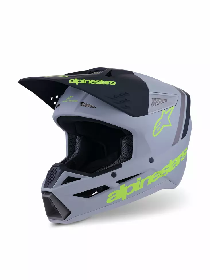 Alpinestars Hjälm S-M3 Radium Grå/Svart/Fluo Gul - Skoterhjälmar - D494039 - 1
