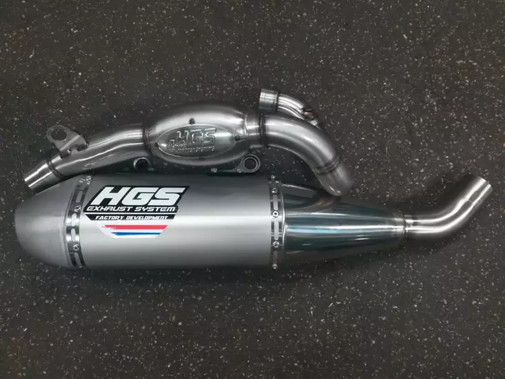 HGS Avgassystem 4T Komplett Beach Race CRF250R 22-24 Steel end cap - Komplett avgassystem - D508649 - 1