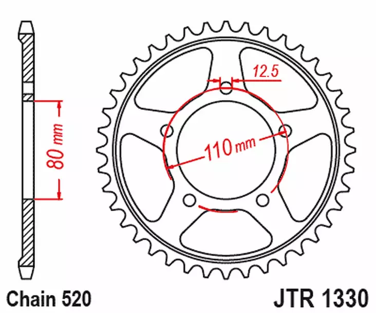 JT Bakdrev ZBK - Svart Zinc JTR1330.45ZBK - Bakdrev - D504489 - 1
