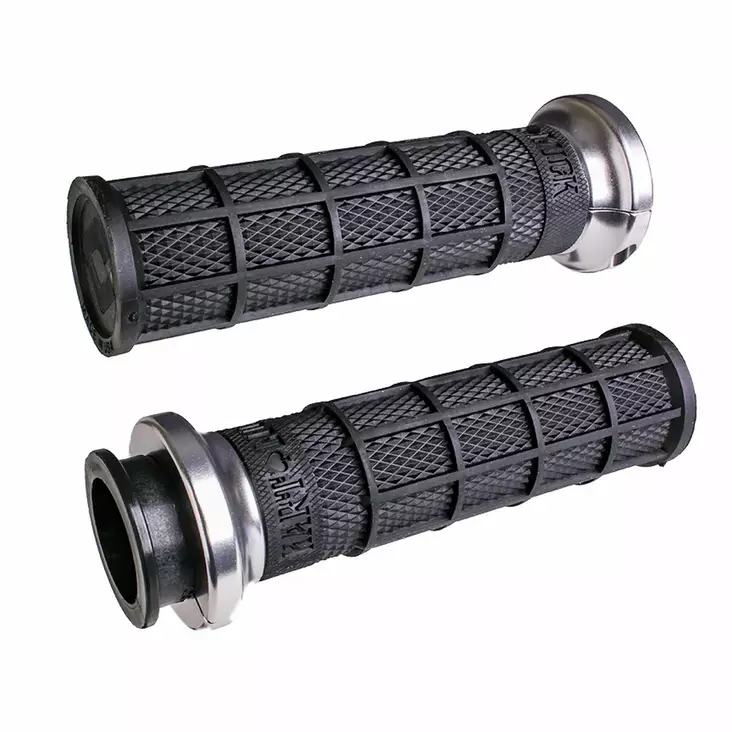 ODI Street V-TWIN Lock-On HART-LUCK Full-Waffle BLACK/Black/silver - Handtag - D490489 - 1
